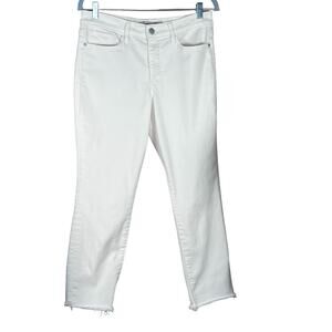 Athleta Sculptek Women’s White High-Rise Cropped Raw Hem Stretchy Jeans Size 8